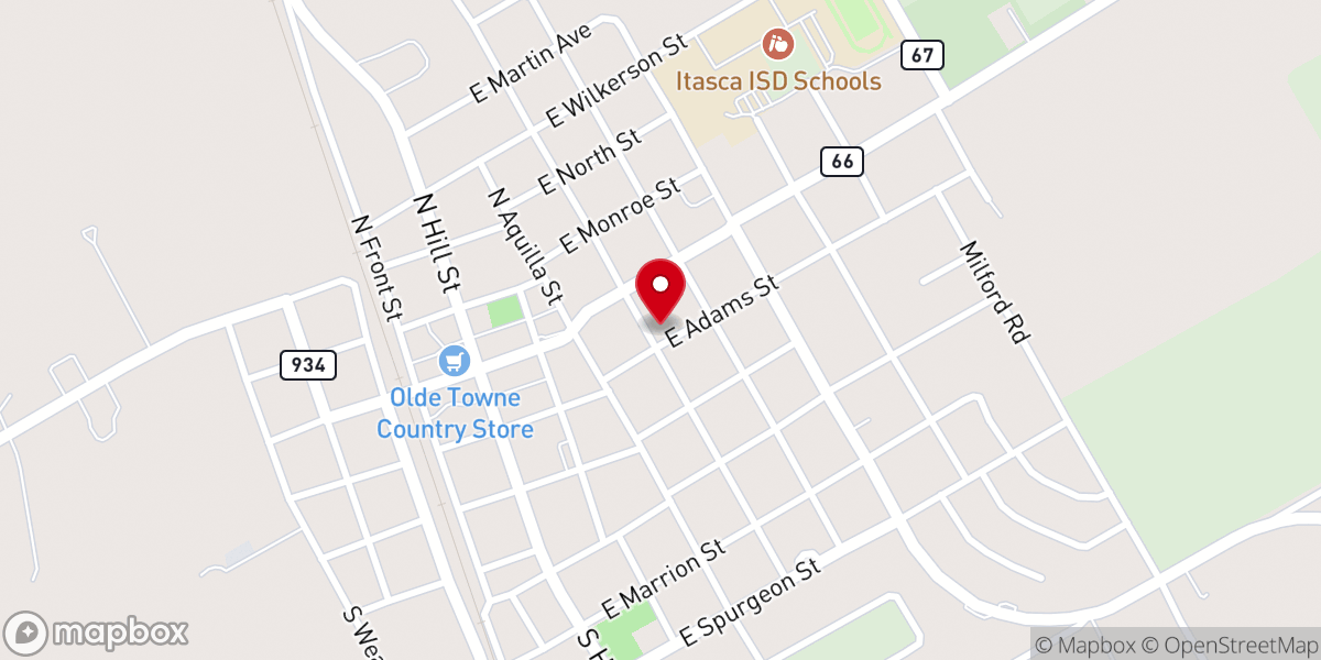 Map showing location of Methodist Parsonage