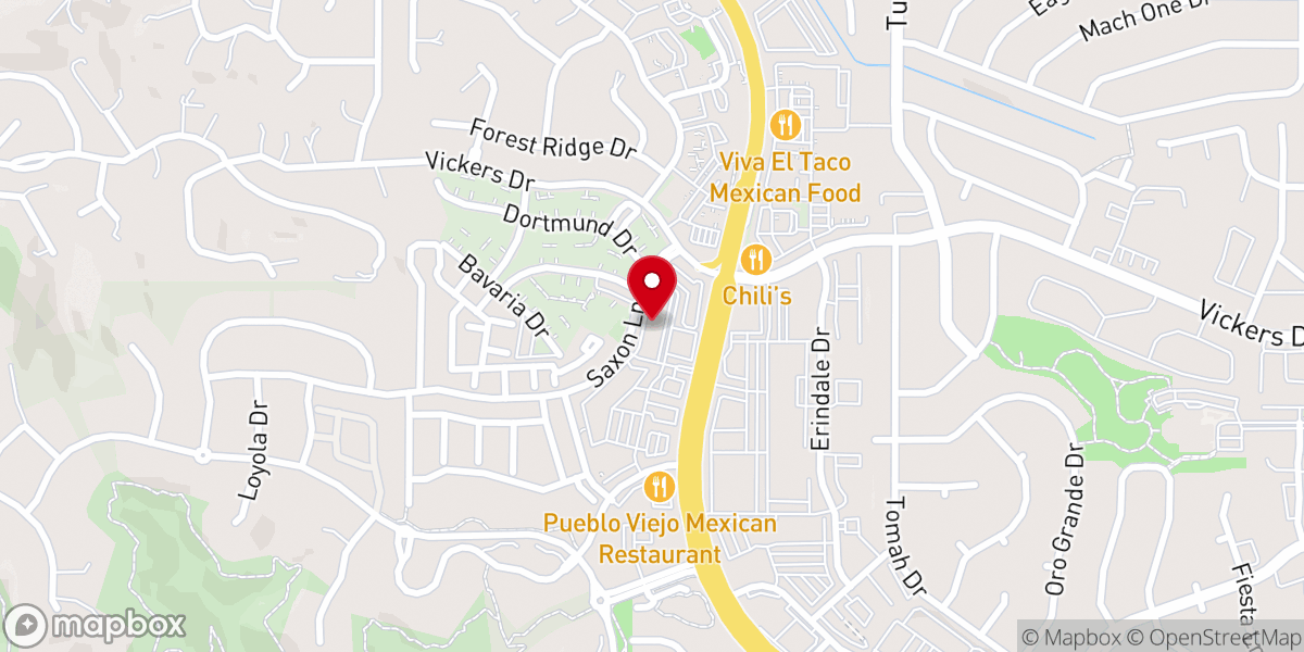 Map showing location of Ridgeview Baptist Church
