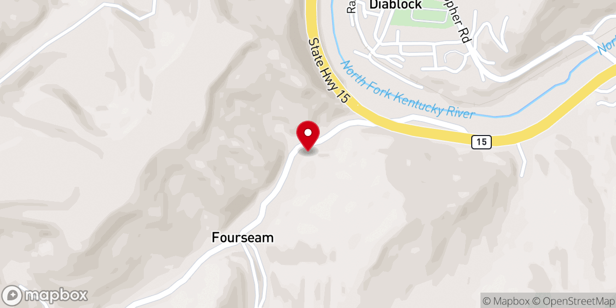 Map showing location of Fourseam Church