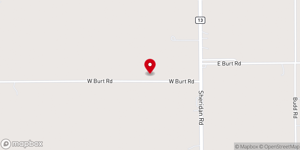 Map showing location of Burt Baptist Church