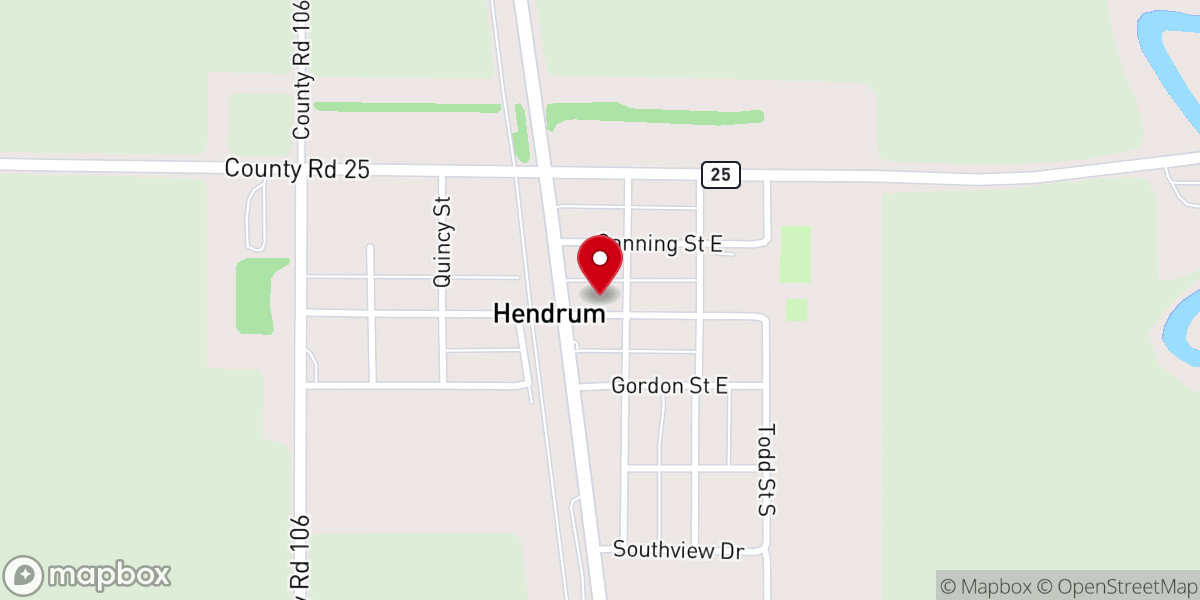 Map showing location of Hendrum REACH Food Pantry