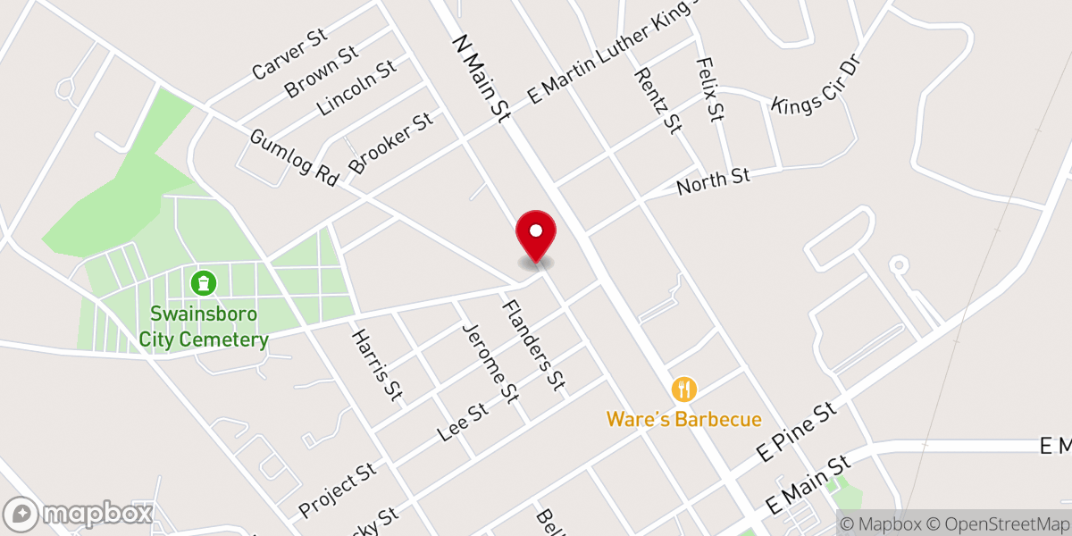 Map showing location of New Mount Moriah African Methodist Episcopal Church