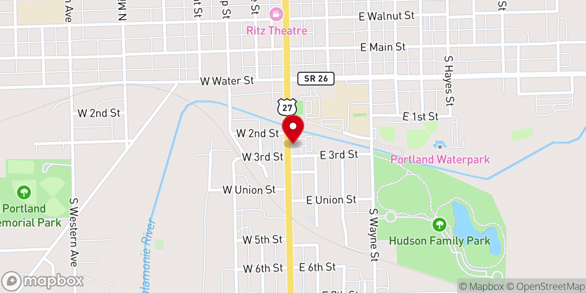 Map showing location of Trinity ArchBridge Church