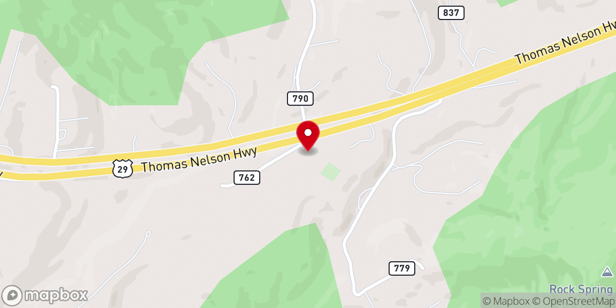 Map showing location of Cedar Grove Baptist Church