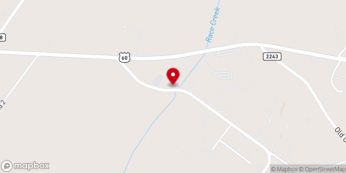 Map showing location of Race Creek Church