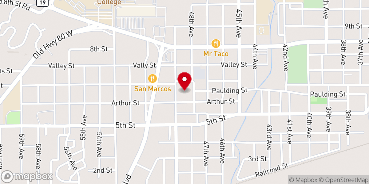 Map showing location of Mt Olive Baptist Church