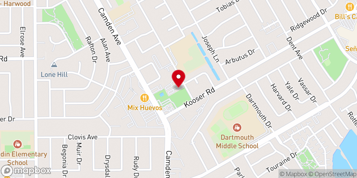 Map showing location of Almaden Valley Church of Christ