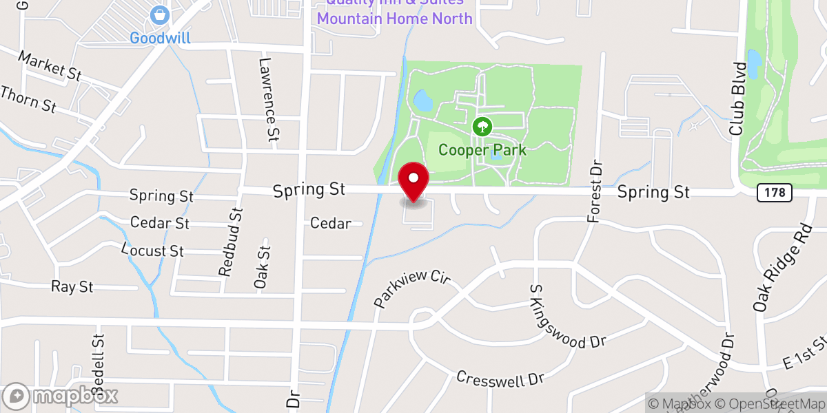 Map showing location of First Presbyterian Church