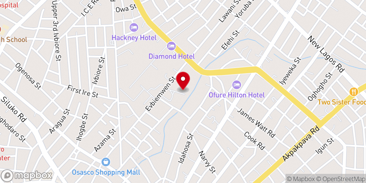 Map showing location of Anglican Bishop's court
