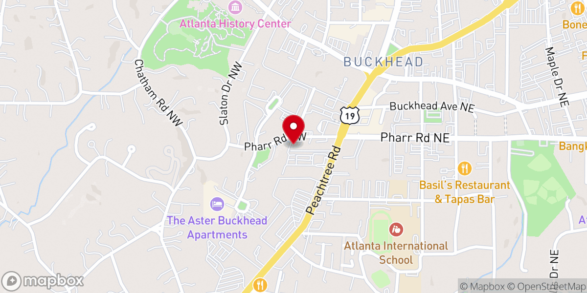 Map showing location of Intown Atlanta church of Christ