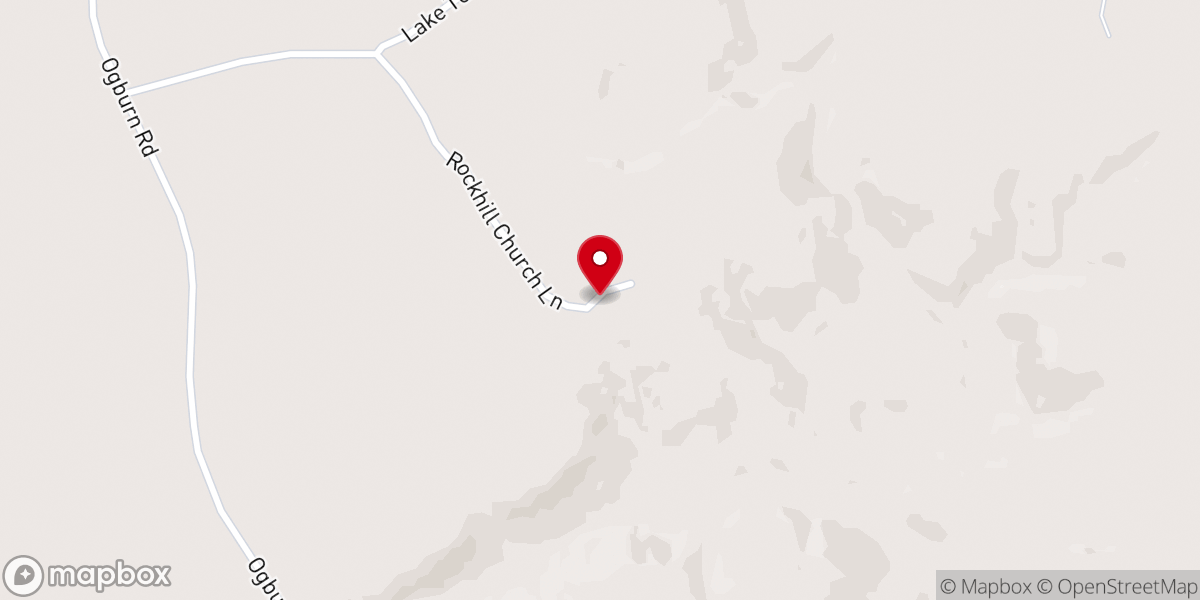 Map showing location of Rock Hill Church