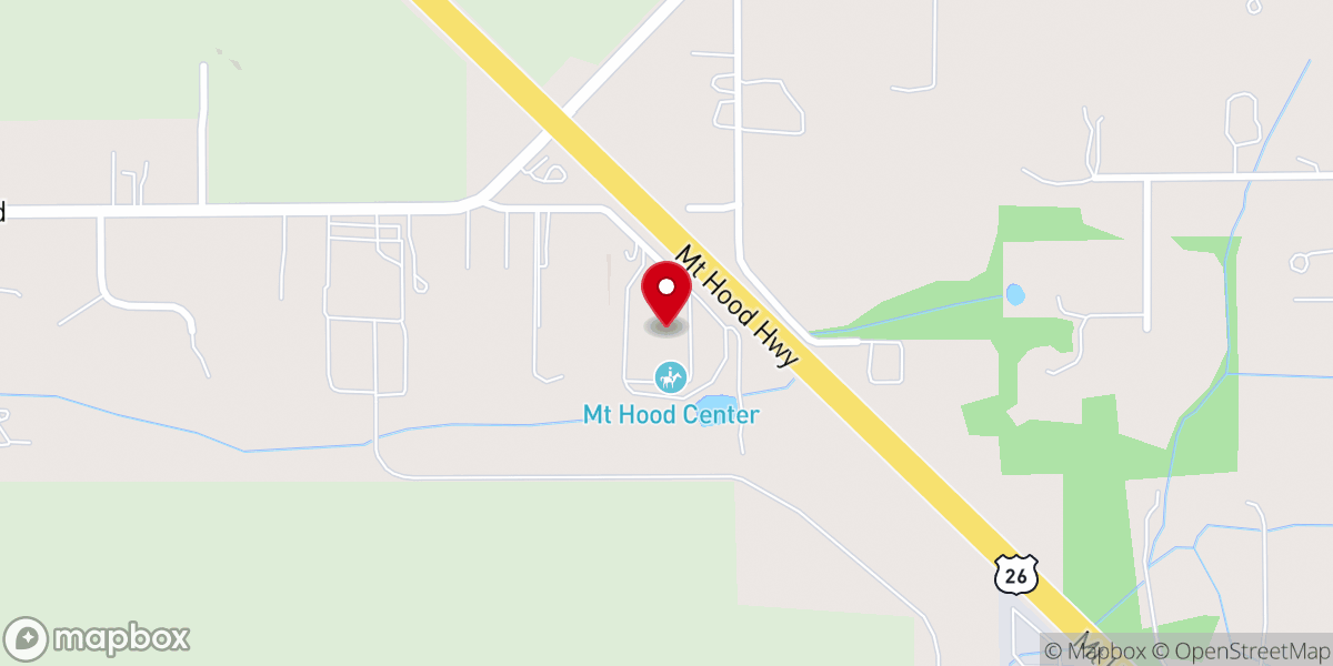 Map showing location of Mt Hood Center