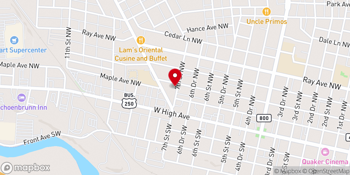 Map showing location of First Church of Brethren
