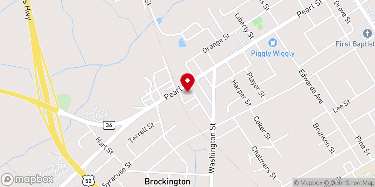 Map showing location of Second Baptist Church