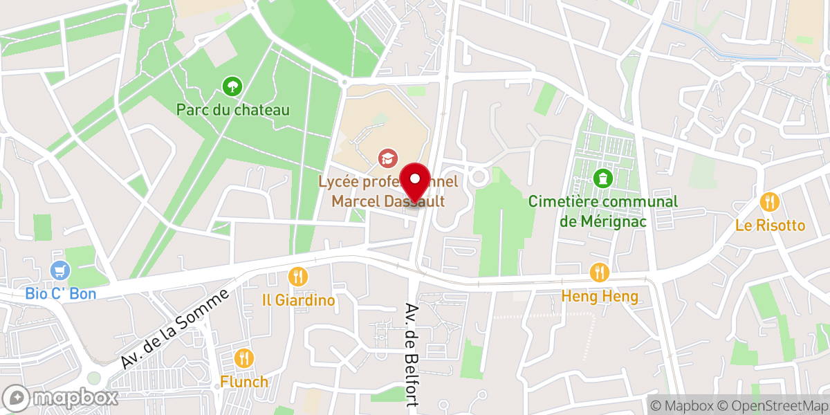 Map showing location of Église Protestante Unie de Mérignac (Bdx Nord-Ouest)