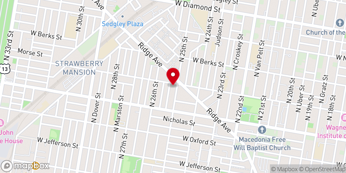 Map showing location of Morris Brown A.M.E. Church