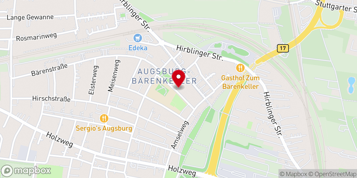Map showing location of Erlöserkirche - Evangelisch-Lutherische Kirchengemeinde Augsburg - Erlöserkirche