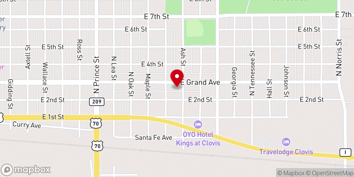 Map showing location of Calvary Church
