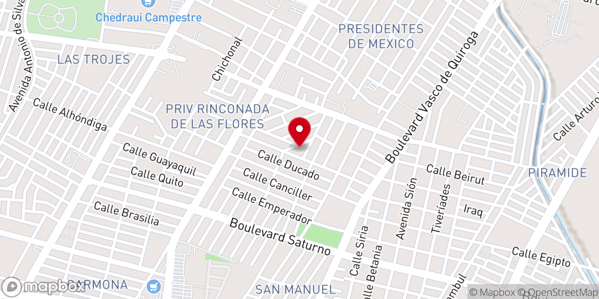 Map showing location of Templo de Nuestra Señora Virgen de Zapopan