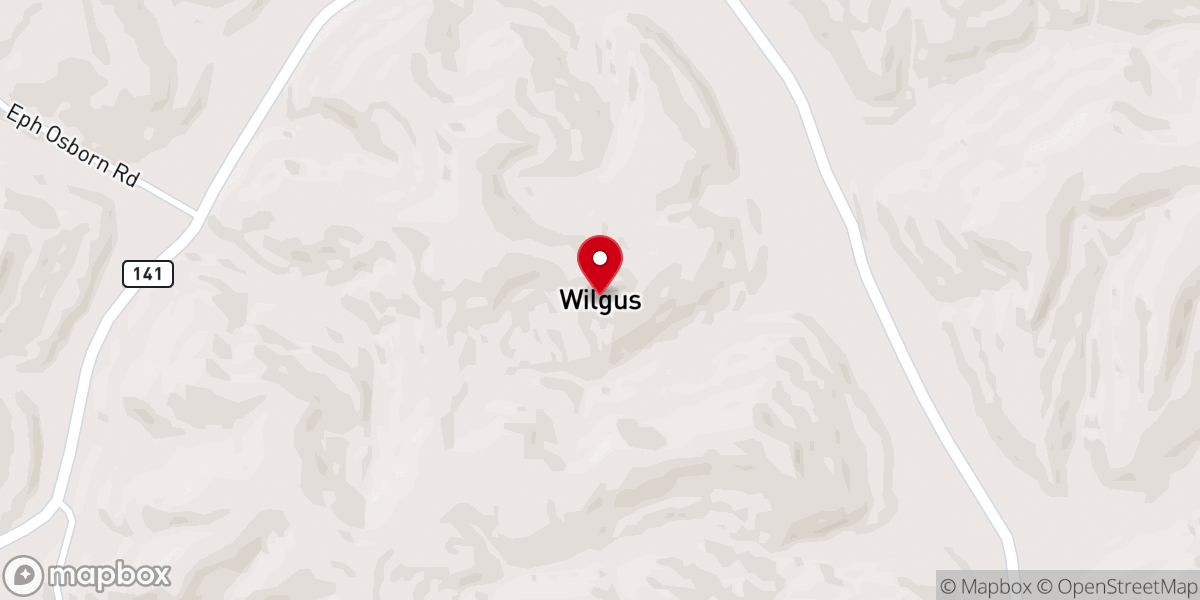 Map showing location of Wilgus