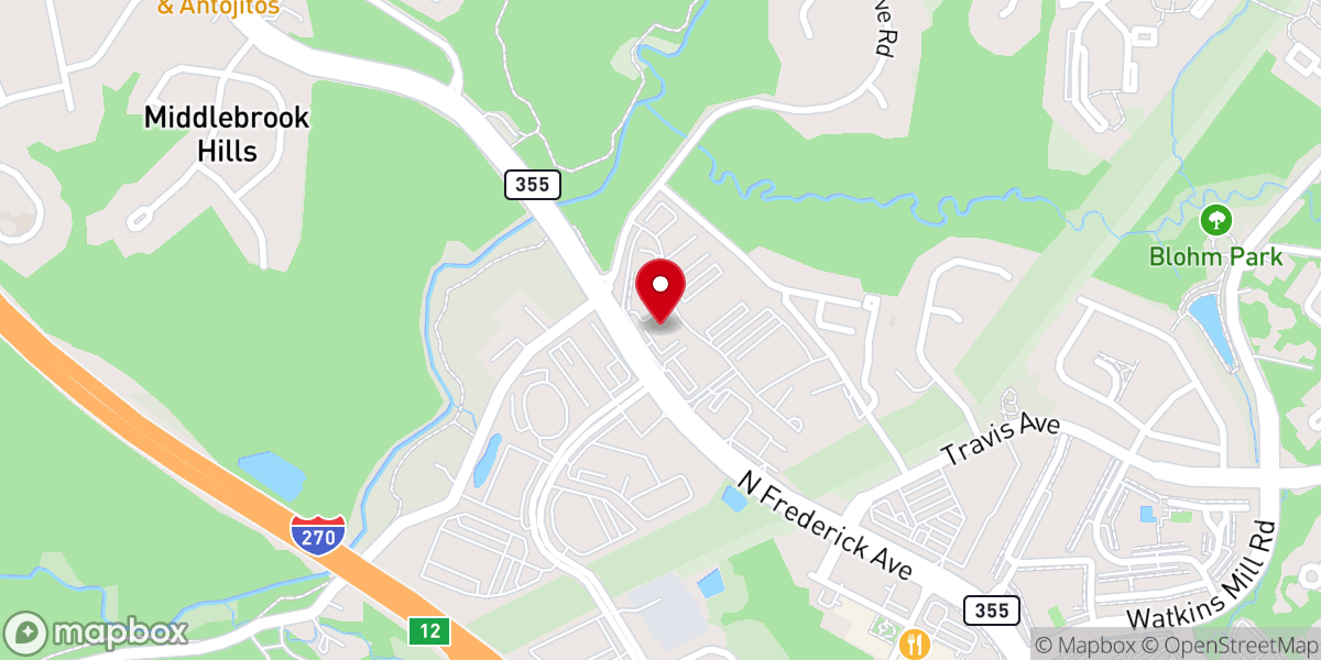Map showing location of Chinese Bible Church of Maryland, Gaithersburg Campus