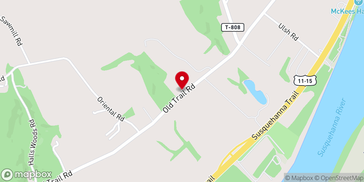Map showing location of Zion Evangelical Lutheran Church