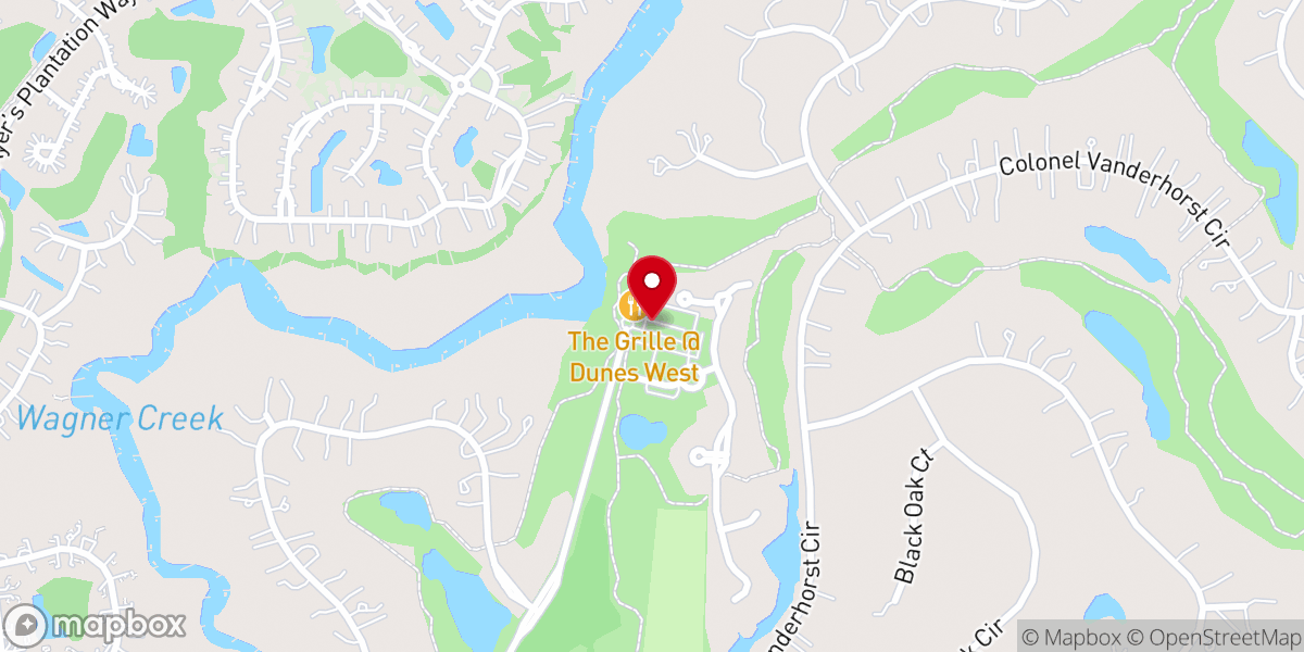 Map showing location of Dunes West Golf and River Club