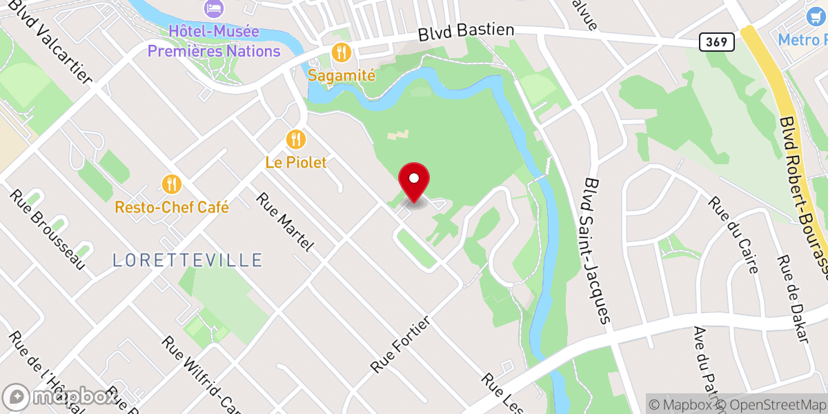Map showing location of Centre de Spiritualité des Ursulines