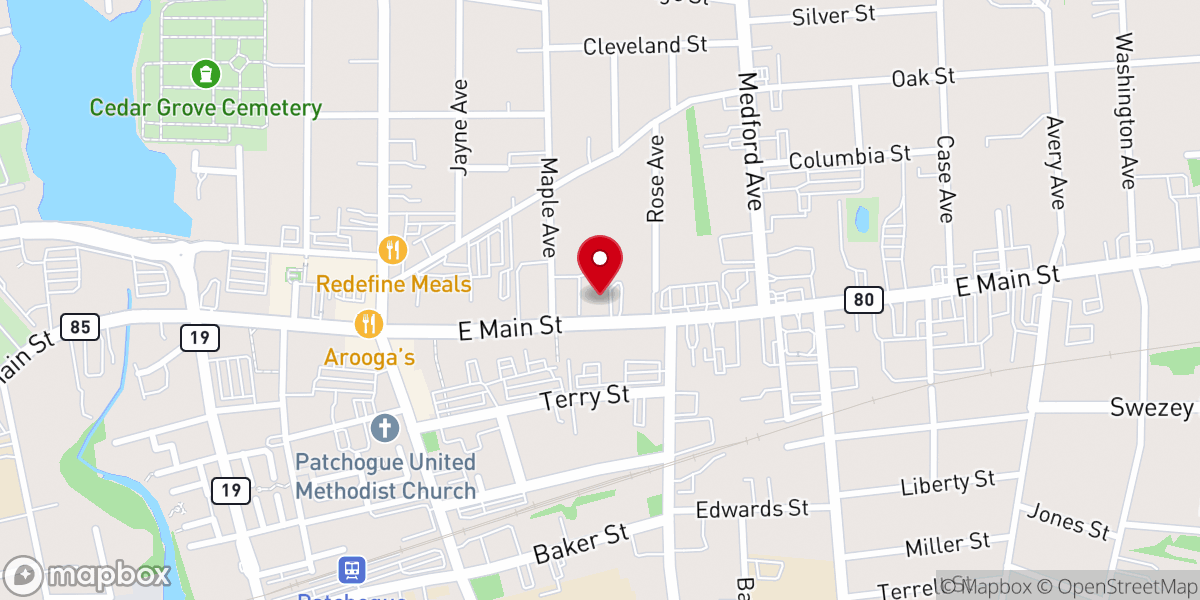 Map showing location of Emanuel Lutheran Church