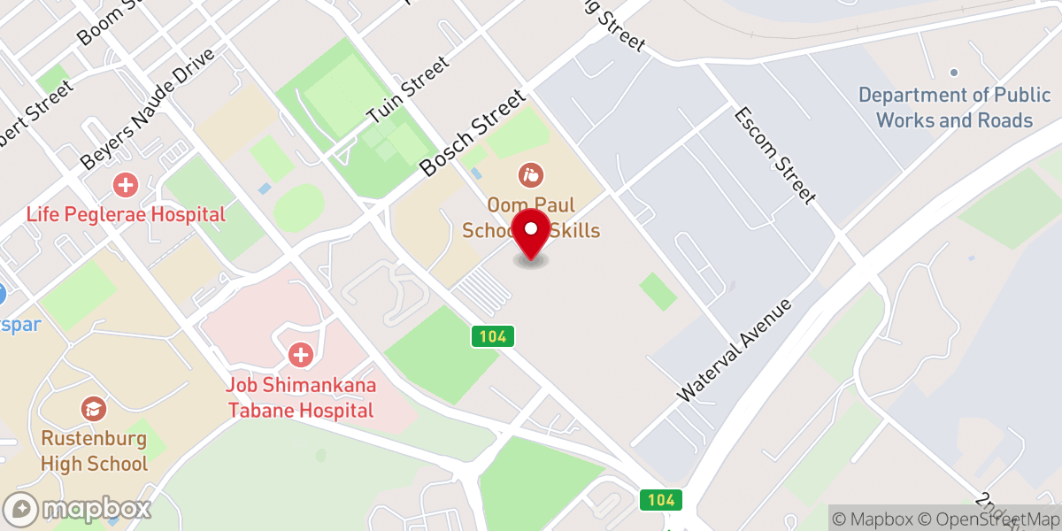 Map showing location of ECG RUSTENBURG