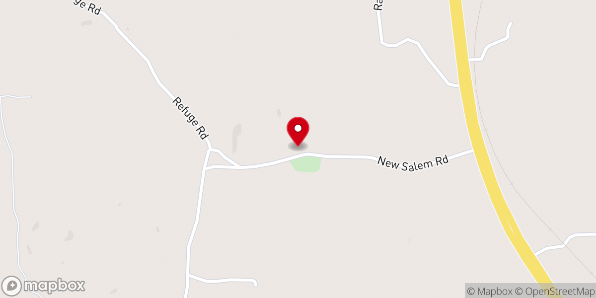Map showing location of New Salem Cumberland Presbyterian Church