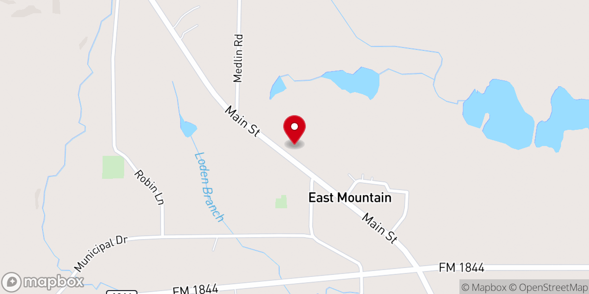 Map showing location of East Mountain Church of Christ