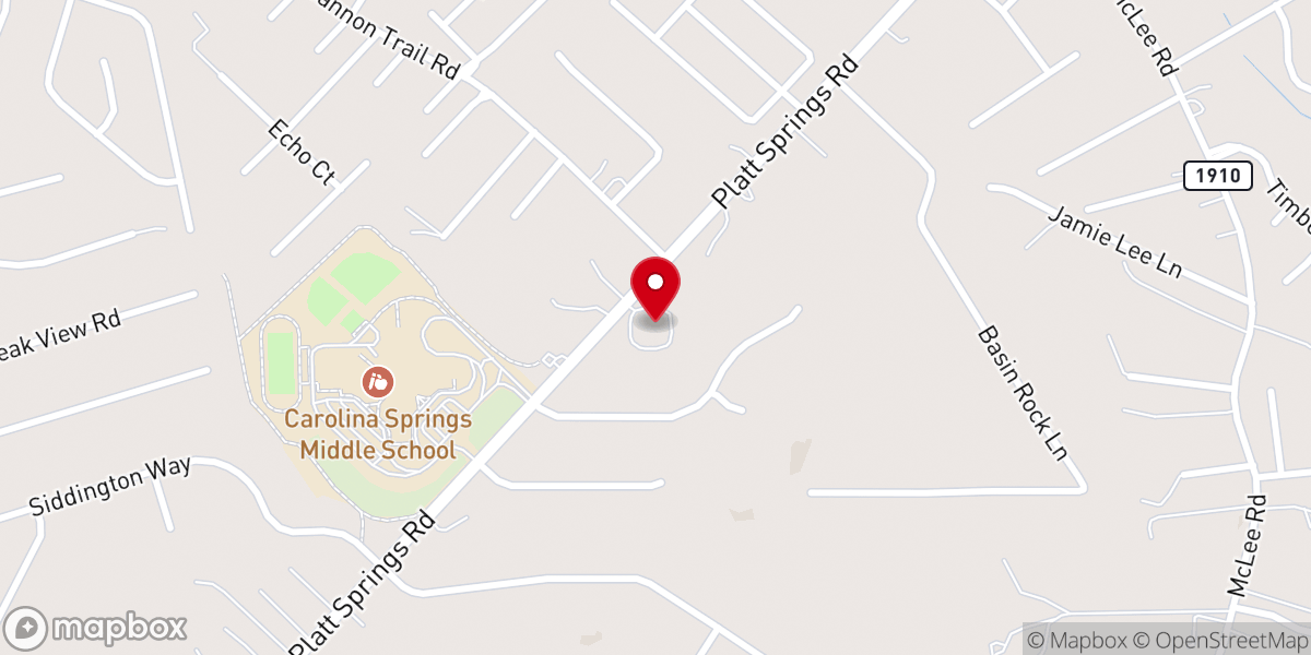 Map showing location of Center Pointe Community Church