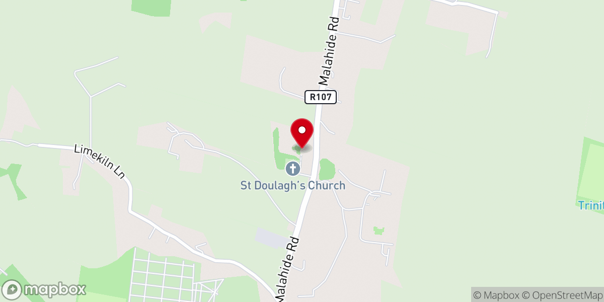 Map showing location of St. Doulagh's Well