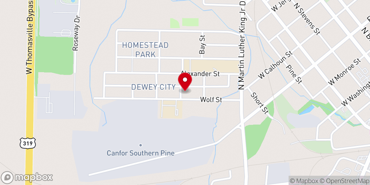 Map showing location of Mt Zion Primitive Baptist Church