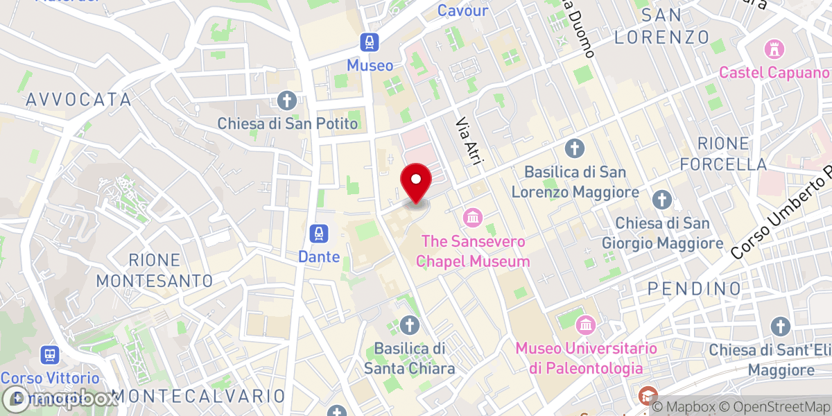 Map showing location of Chiesa di San Pietro a Majella