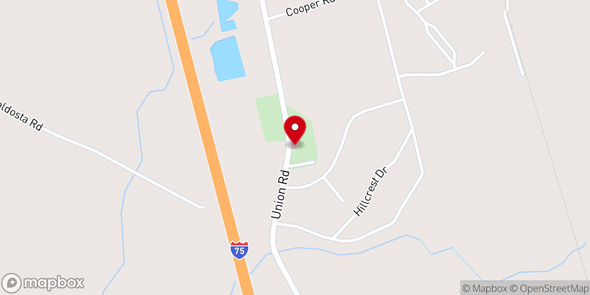 Map showing location of New Friendship Primitive Baptist Church