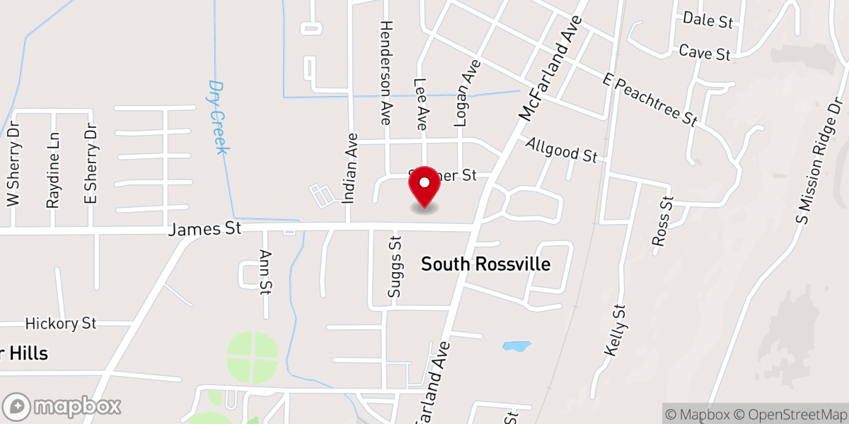 Map showing location of James Street Church of God