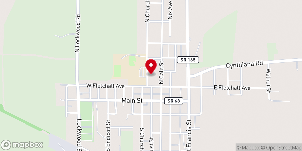 Map showing location of Poseyville Community Center