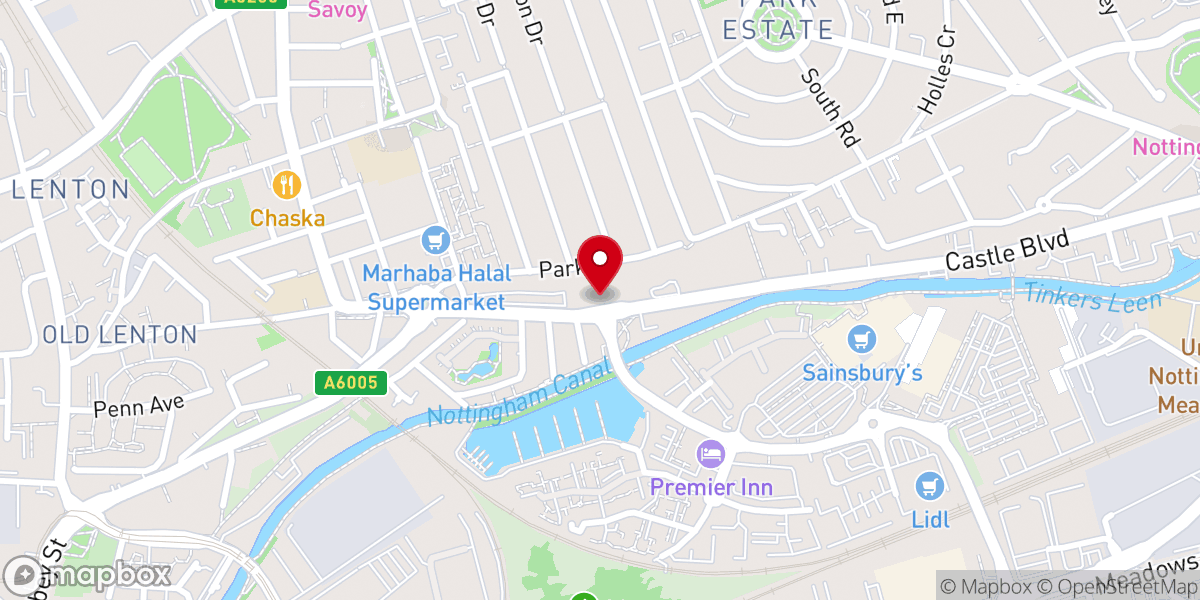 Map showing location of Cornerstone Church Nottingham