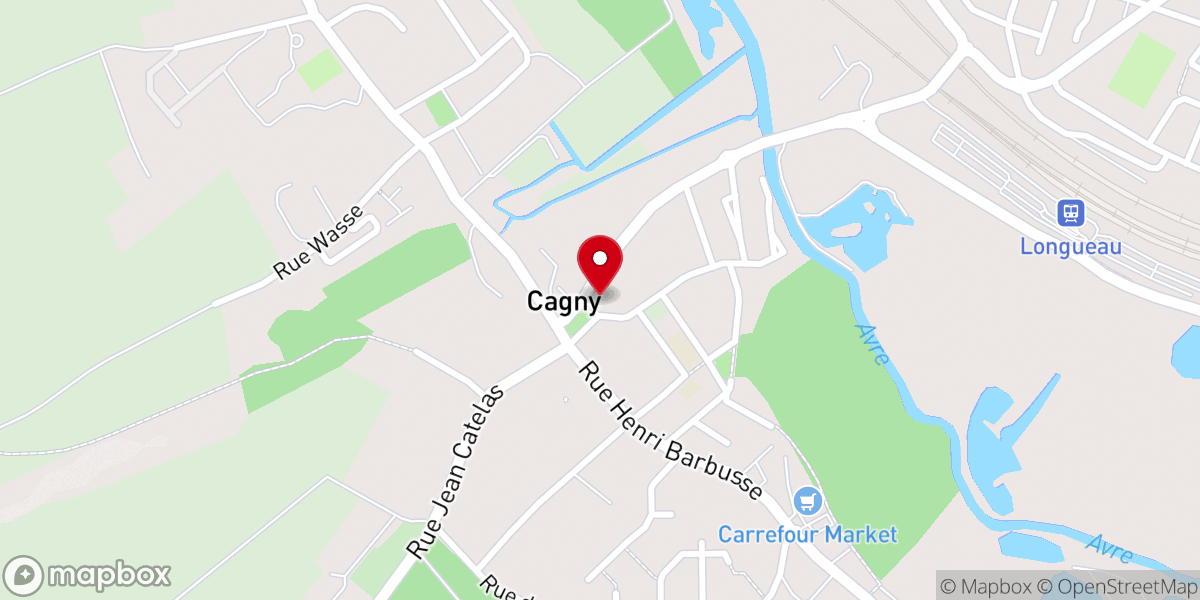 Map showing location of Église Saint-Honoré de Cagny