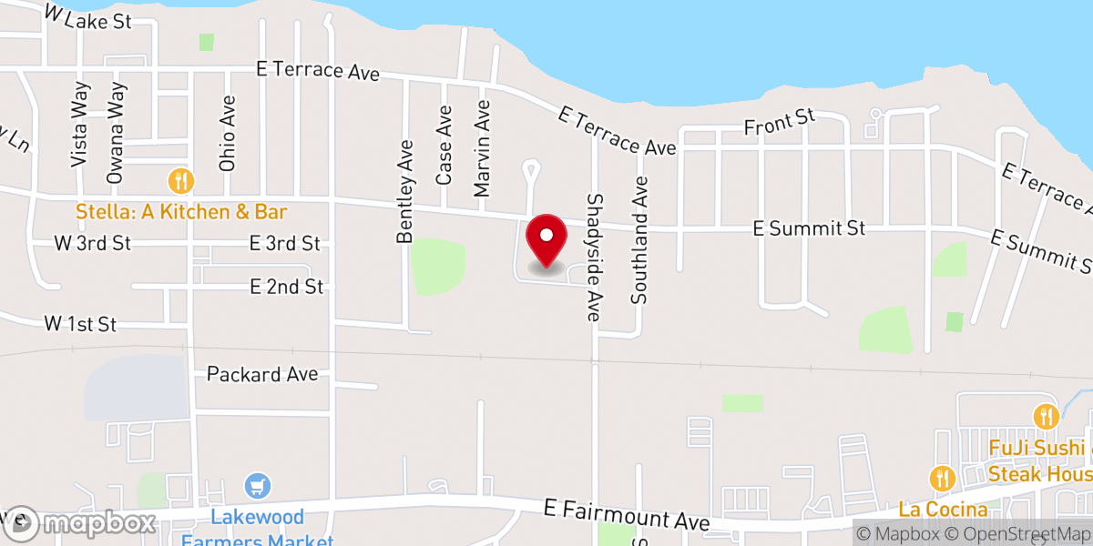 Map showing location of Lakewood United Methodist Church