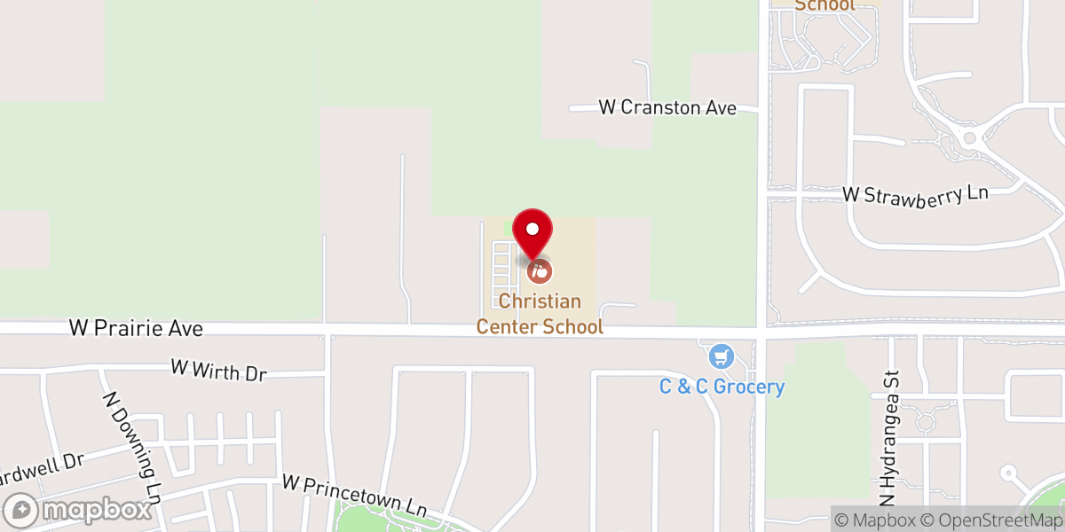 Map showing location of Prairie Avenue Community Church