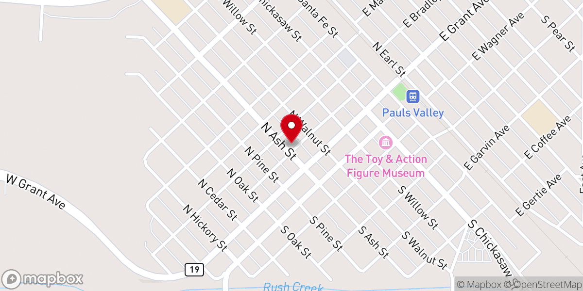 Map showing location of First Christian Church