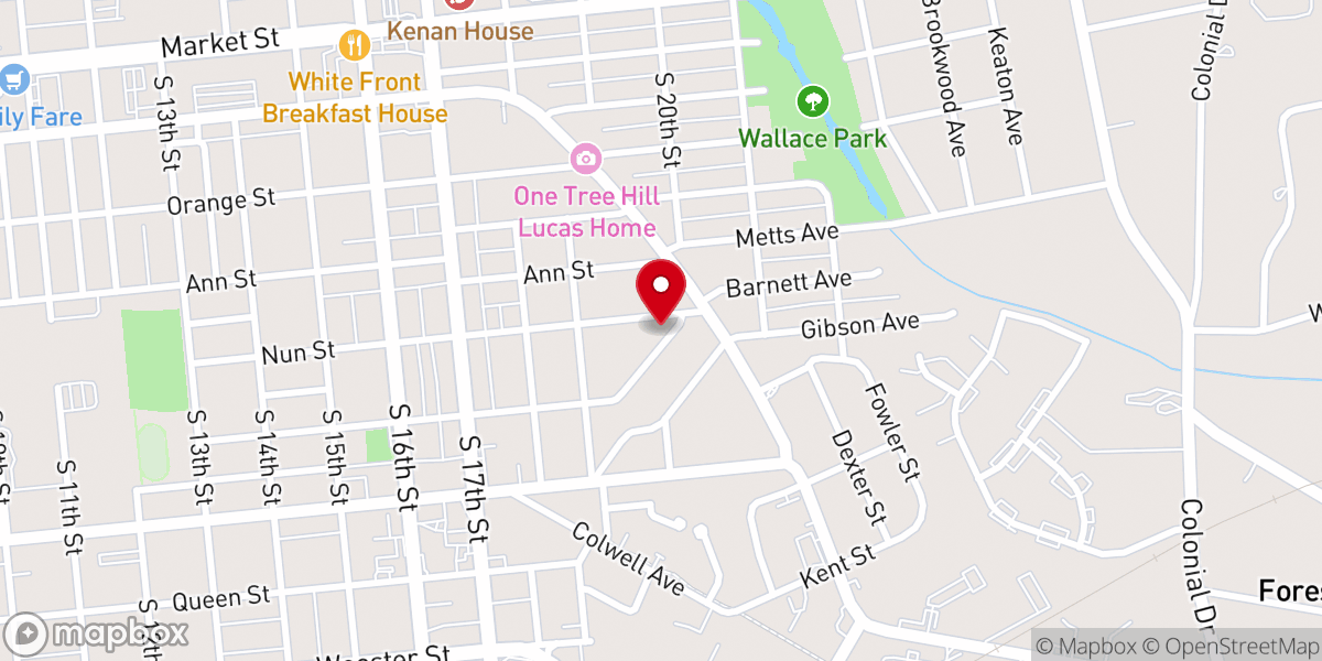 Map showing location of Church & Nun Park
