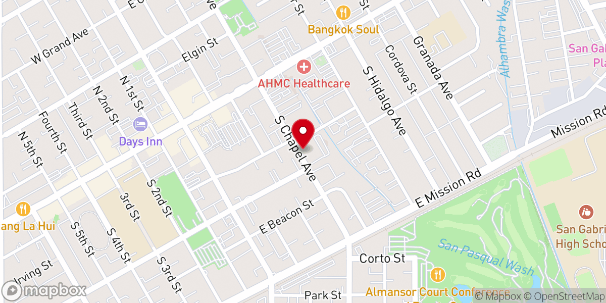 Map showing location of Alhambra Seventh-Day Adventist Church