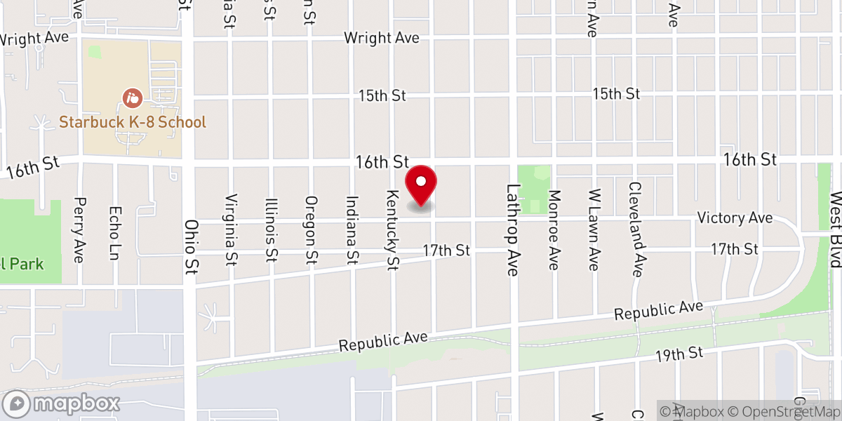 Map showing location of Progressive Missionary Baptist