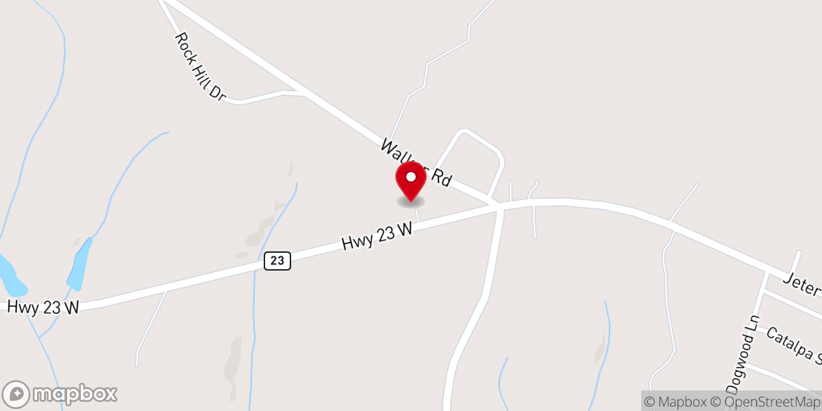 Map showing location of New Bethel Fire Holiness Church