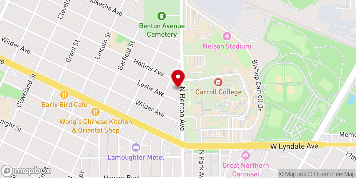 Map showing location of Helena Chi Alpha