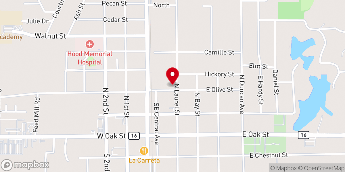 Map showing location of First Baptist Church of Amite